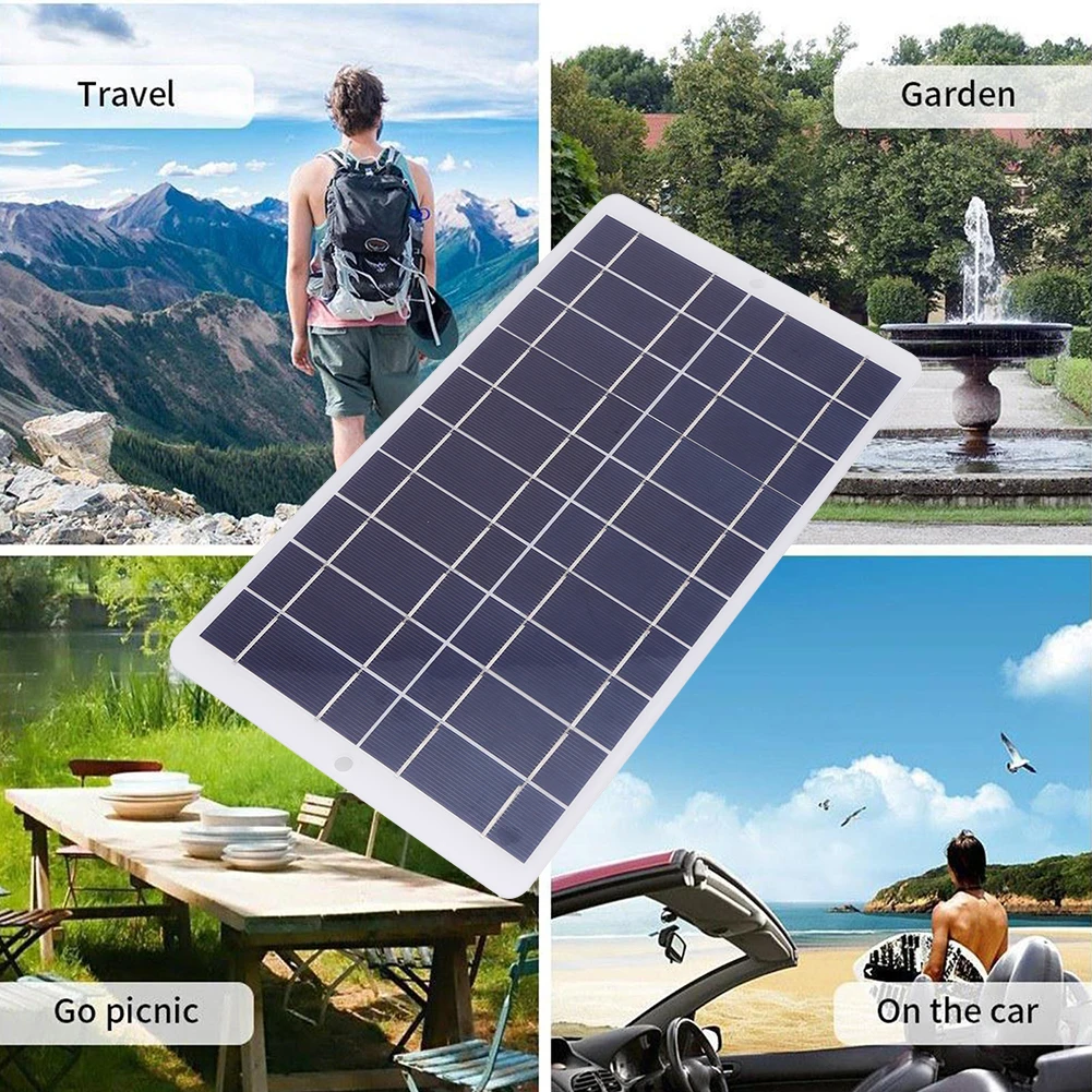 Solar Panel Charger Waterproof 20W 5V 1600MA Outdoor Solar Panels Type-C Output Lightweight for Wireless Outdoor Security Camera