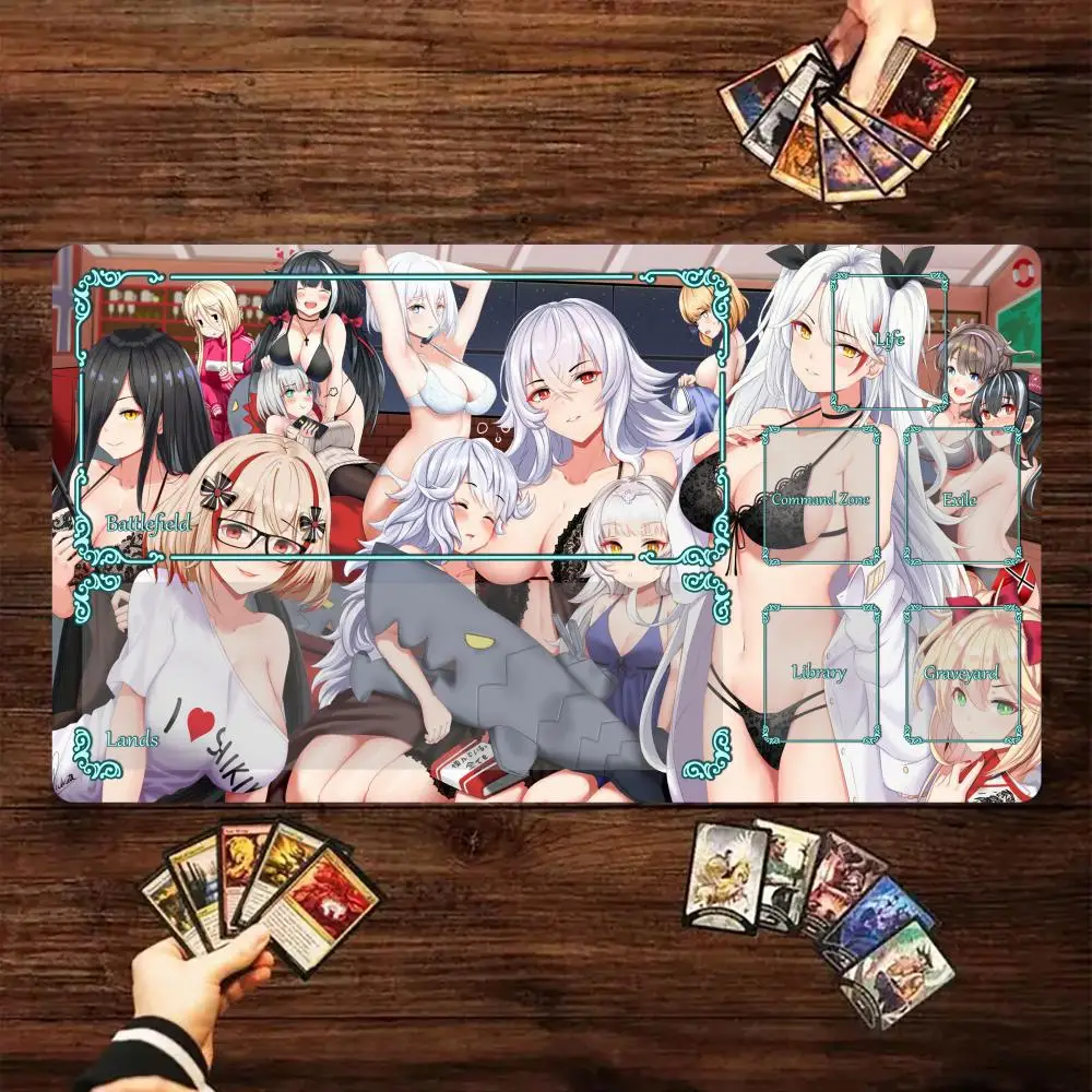

NEWMagic Playmat Card Игровой коврик с зоной Сексуальная девушка Большая грудь Большое дно mtg игровой коврик Командир Боевой игровой коврик Хентай Карточный коврик