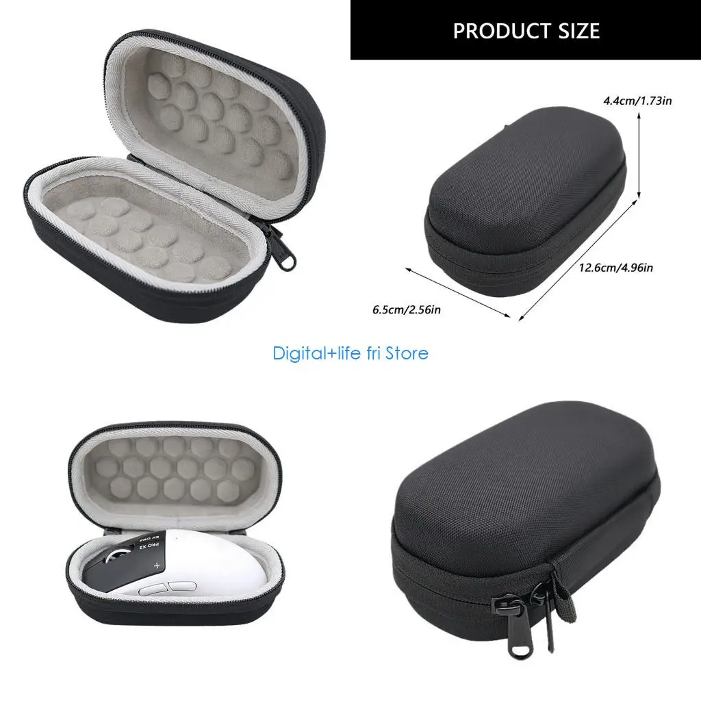 E06D Mouse EVA Hard Mouse Storage Bag Protective Case for GPRO GPW5 Mouse for Travel Office Home Use