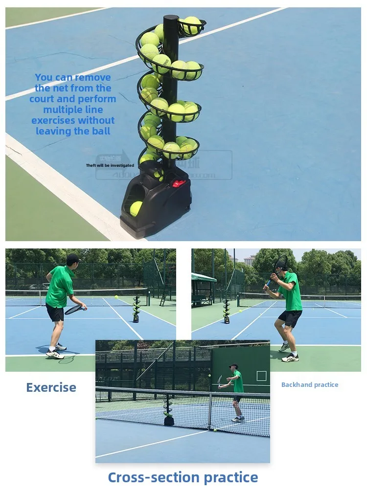 آلة رمي التنس مدرب الكرة آلة حزام واحد صافي ممارس معدات التدريب آلة الخدمة الذاتية الخاصة #5