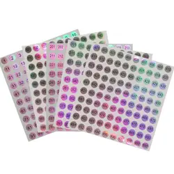 1-500 Waterproof Number Sticker Label Marking Nail Polish Numbering Sticker Laser Gradient Color Self-adhesive Digital Sticker