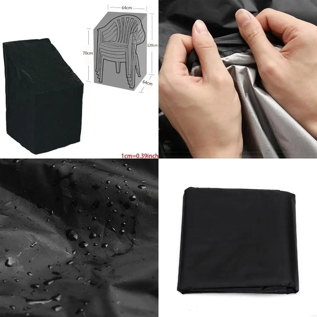 

Outdoor Garden Stackable Chair Cover Patio Furniture Oxford Waterproof Protector C5AD