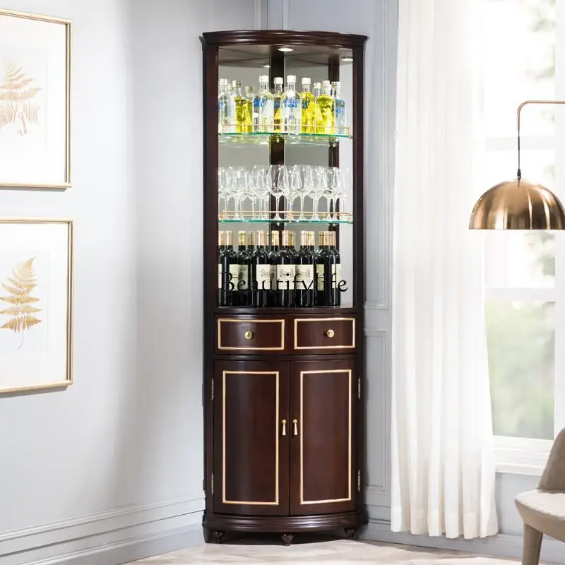 

American light luxury solid wood corner cabinet Modern simple American two-door corner cabinet