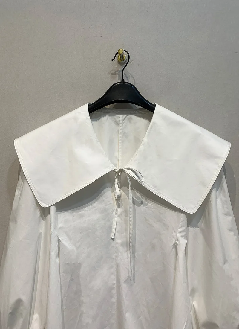 

Gagarich Japanese Spring Summer Fashion Big Collar Three Dimensional Lantern Sleeve Shirt Loose Silhouette Slimming Casual Top