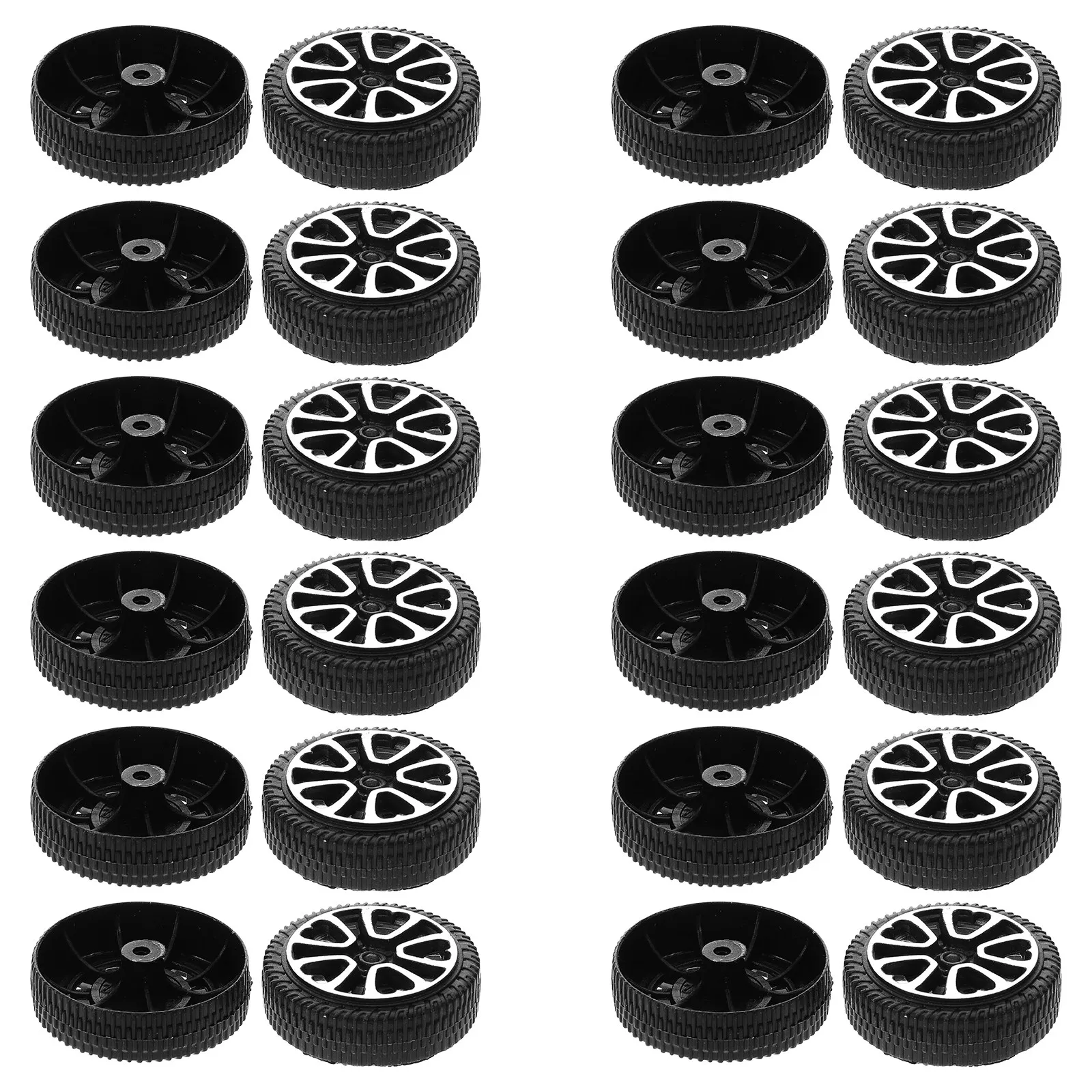

50Pcs Fancy Wheels 30Mm Easy Install Mini Plastic Tires Accessories Rc Car Replacement Parts for Rc Car Toy Tires