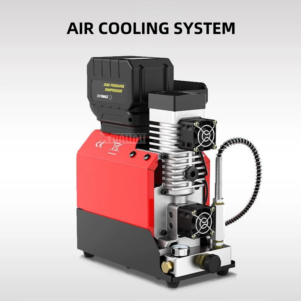 

Портативный воздушный компрессор/насос высокого давления GX18V с литий-ионным аккумулятором, воздушным охлаждением, 30 МПа