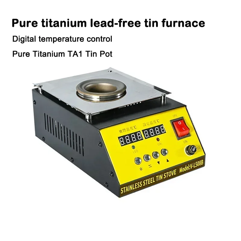 110V/220V Tin Melting Pot Solder Tin Pot Tin Melting Furnace Thermoregulation Soldering Desoldering Bath 30~400 Degree Ajustable