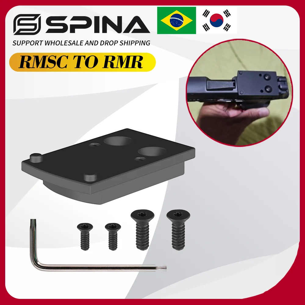 SPINA OPTICS Red Dot Sight Mounting Plate RMSc to RMR Footprint Converter for Glock 48/43X MOS P365X/XL etc