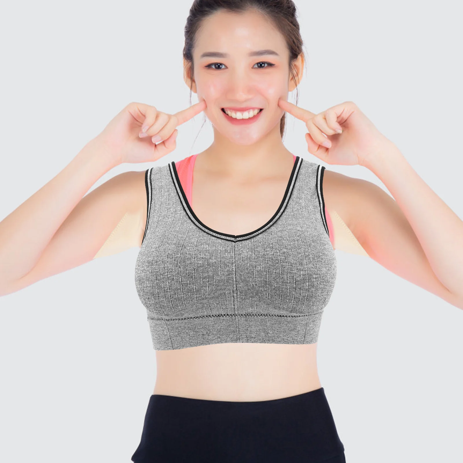

Womens Sports Bra Wirefree Lightweight Breathable Nylon Fitness Yoga Running Vest for Daily Workout Comfortable Skin-Friendly