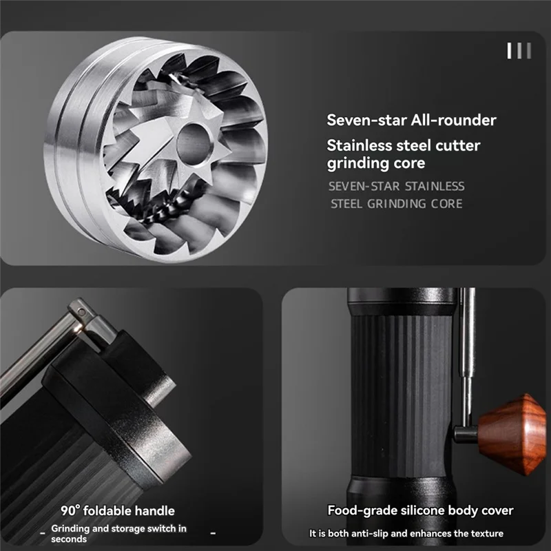 مطحنة القهوة اليدوية ABXH، مطحنة يدوية 7 نجوم للإسبريسو، الصحافة الفرنسية، صب فوق B