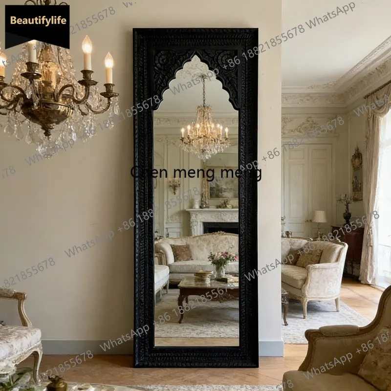 

Зеркало в полный рост B456 в стиле французского ретро с гравировкой, напольное зеркало в средневековом стиле, классическое зеркало с гравировкой для гостиной.