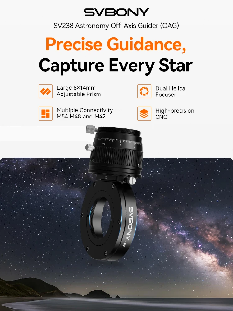 Svbony SV238 Astronomie OAG Off Axis Guider voor Deep Sky Astrofotografie voor SV503 SV550 MK127 Astronomische Telescoop Zwart - afbeelding 2