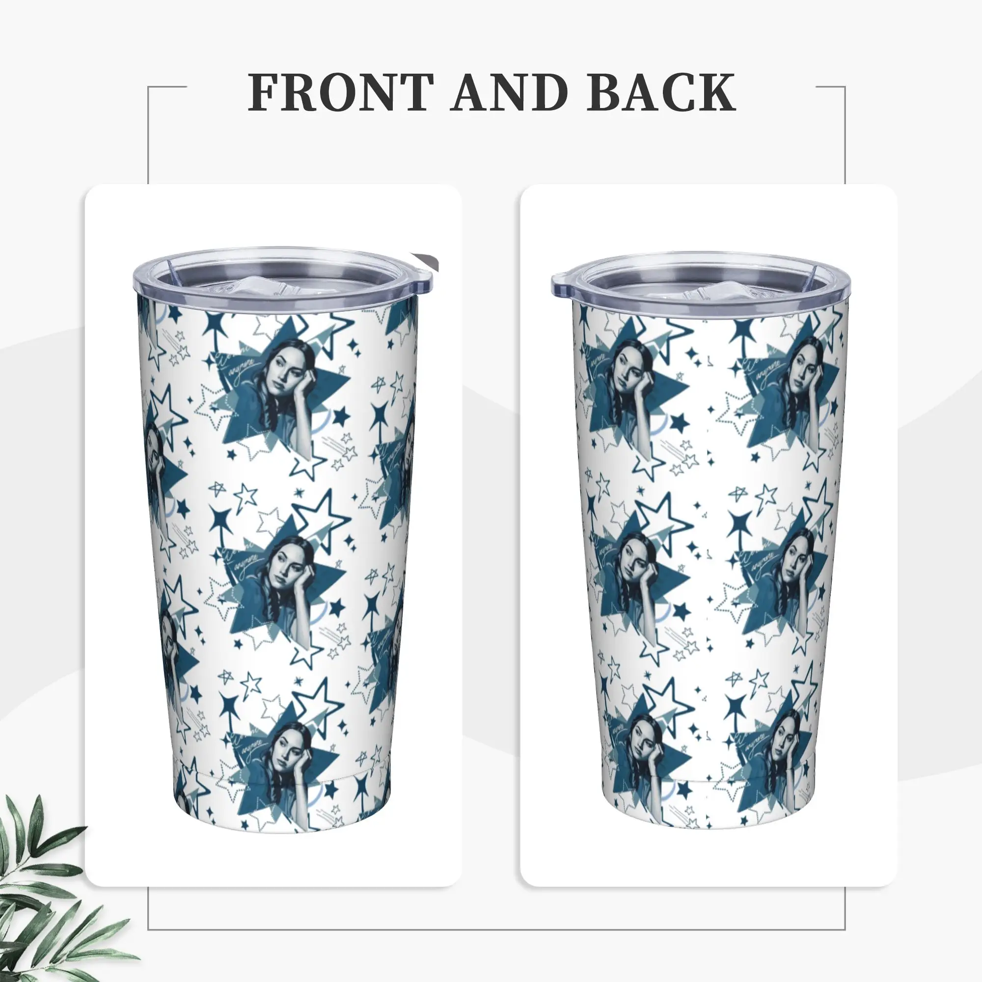 F-Freya Skye Singer Tumbler Vacuum Insulated  Coffee Cups with Lid Straw Office Home Mugs Spill Proof