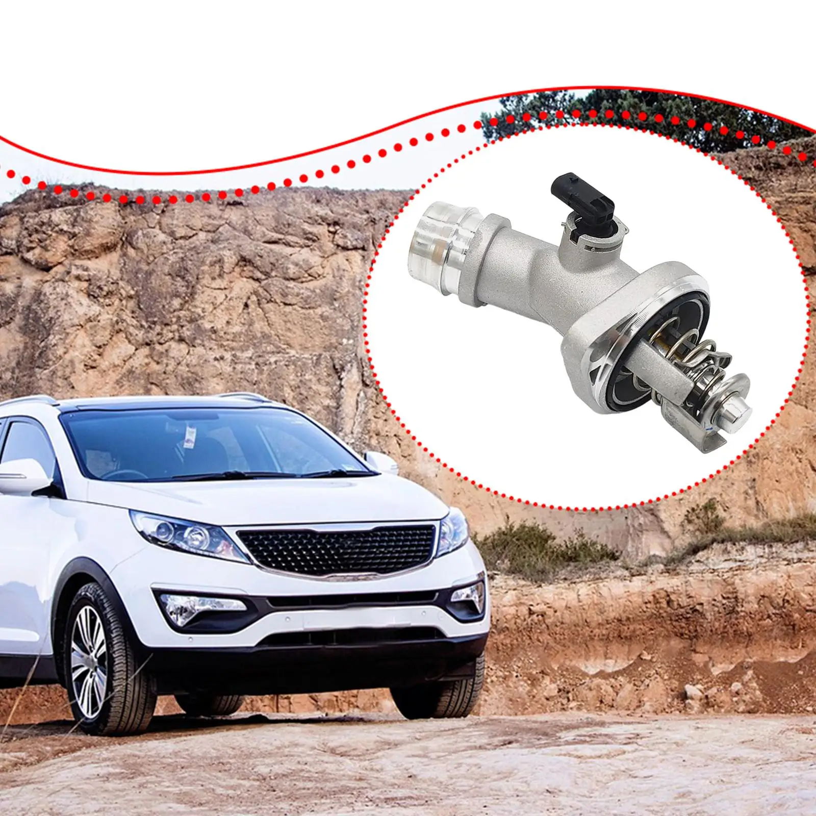 

Корпус термостата охлаждающей жидкости двигателя в сборе 25500-2E085 255002E085 Запасная часть