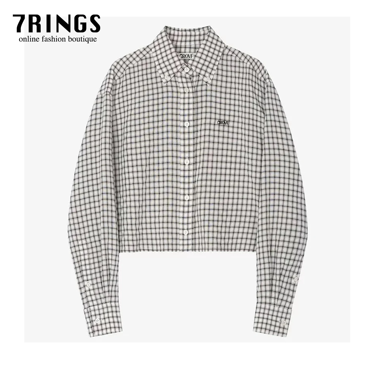 7rings Korea Popular Trendy Style Plaid Pattern Long Sleeves Shirt for Women Vintage Style Loose Fit Shirt for Female