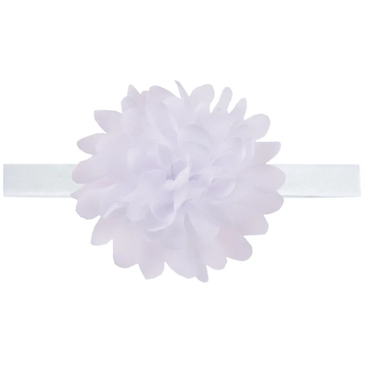 6pcs/lot Solid Color Artificial Flowers Hairband Newborn Baby Chiffon Floral Elastic Headband Handmade Headwear Accessories