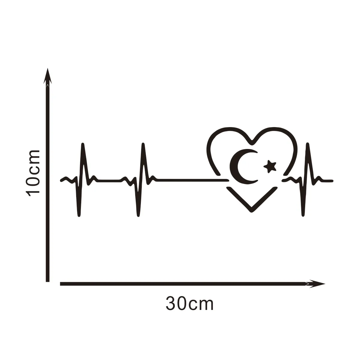 

Heartbeat Crescent Car Decal Set - 30x10cm Premium Vinyl Stickers | Stylish Automotive Decor for Eye-Catching Look
