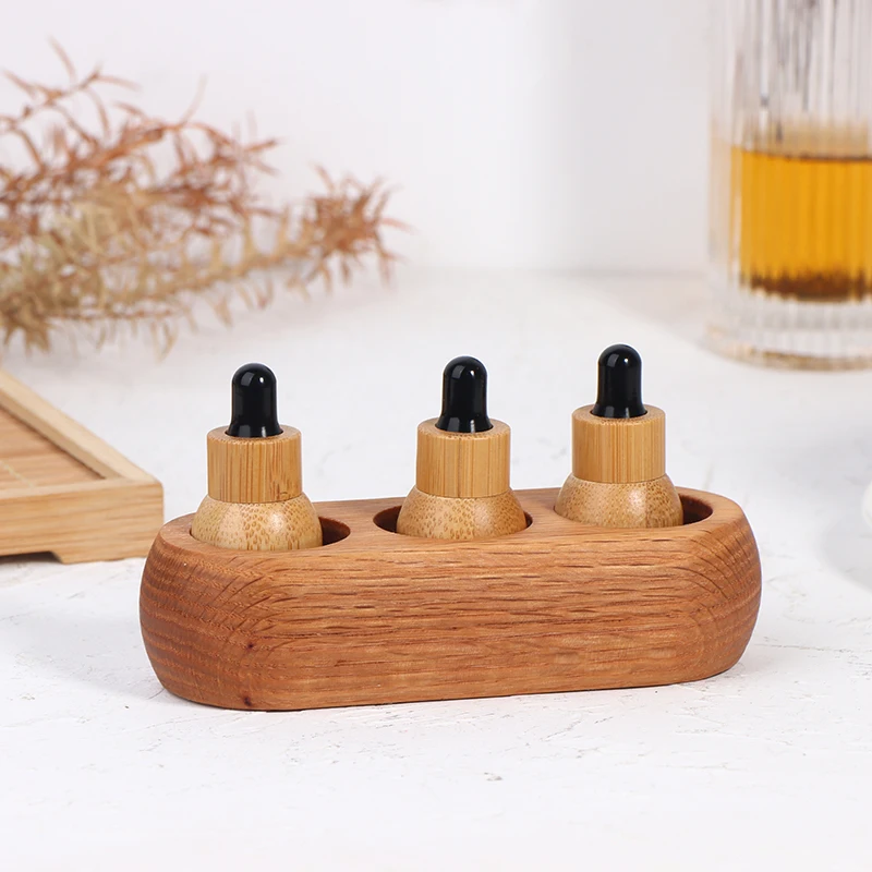 Spa Massage Parlours Essential Oil Storage Rack Solid Wood Display Holder Cosmetic Organizer For 15ml Massage Oils Bottle