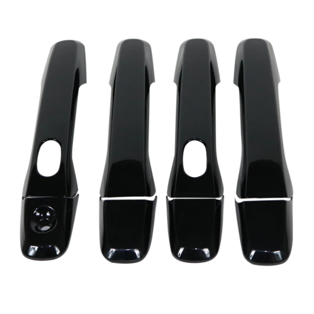 8PCS ABS Glossy Black Outer Side Door Handle Cover Trim with Smart Hole for Ford Explorer 2011-2018