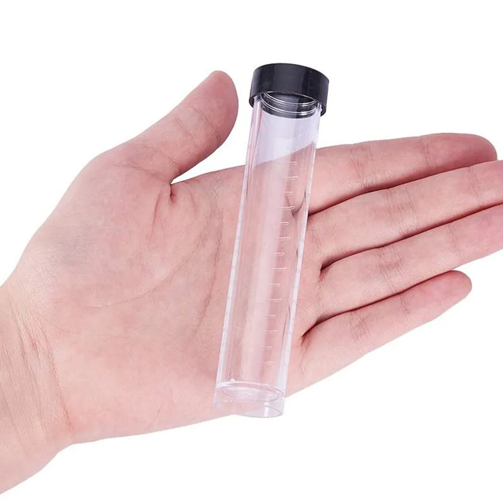 

30Pcs Black Lid Plastic Small Tubes Durable Storage Bottles High Impact Resistant Beads Storage Containers Portable Leakproof