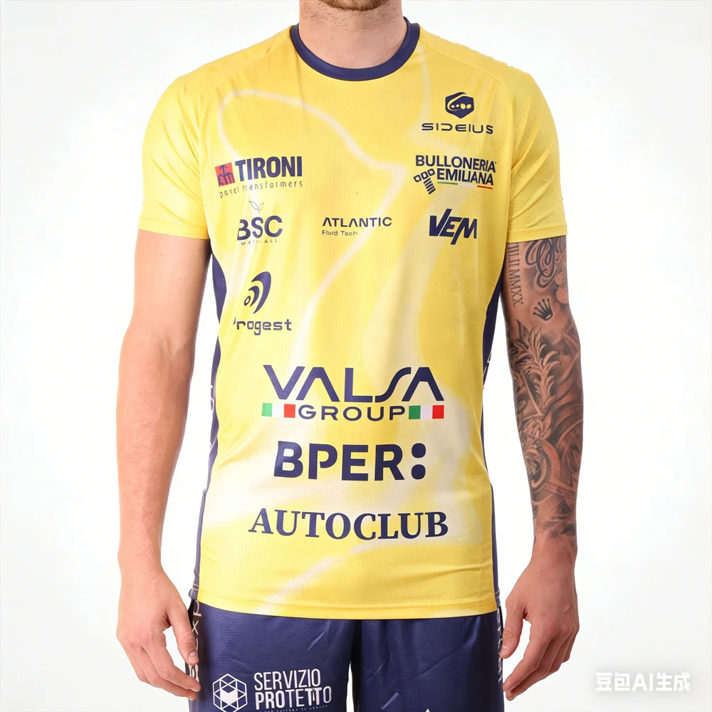 Camiseta de Voleibol Modena 2026 para Hombre, de Secado Rápido, Transpirable, de Manga Corta, para Niños, Camiseta Deportiva de Entrenamiento de Voleibol Italiano