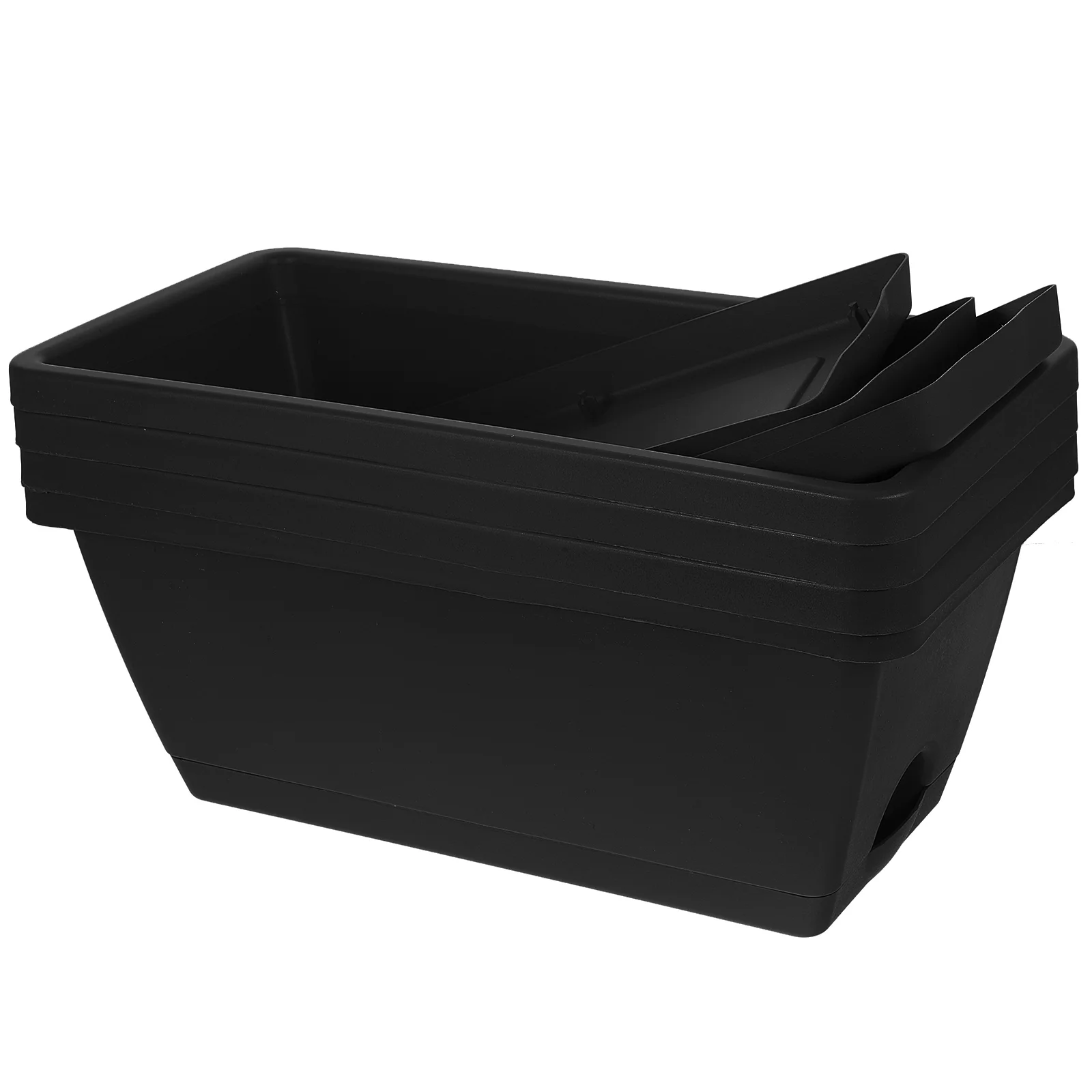 

4 Pcs Rectangular Flower Pot Modern Style Flowerpots Outdoor Planters Household Plastic Window