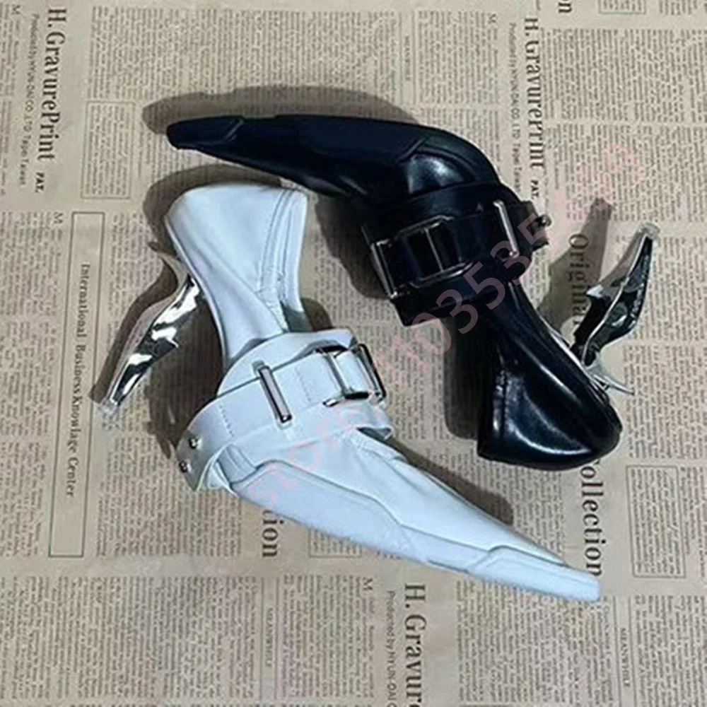 

Black/white Pointed Quirky Heeled Pumps New Spring 2026 Fashion Women's Party Casual High Heels Street Style Sexy Buckle Pumps