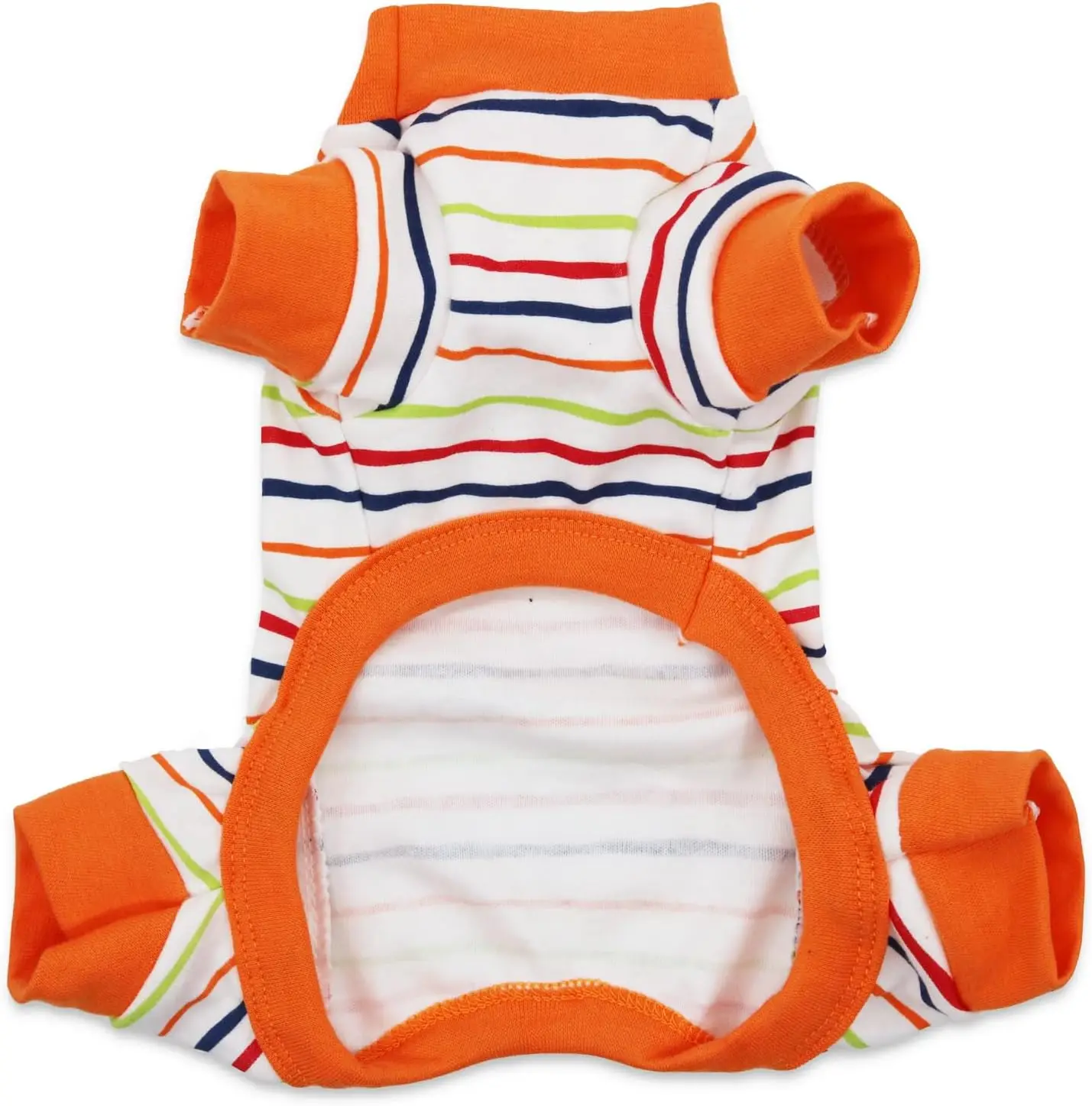 Stripe Dog Pajamas Onesie Spring Autumn Cotton Dog Clothes for Small Medium Dogs, Soft Cat Puppy Jumpsuit Outfits Pet Apparel