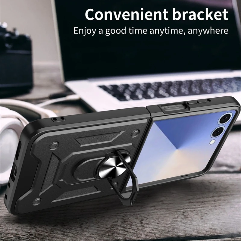 Armor Kickstand Case Voor Samsung Galaxy Z Flip 7 Z Flip7 FE 5G Beschermhoes Met Ring Magnetische houder Coque Fundas Capa
