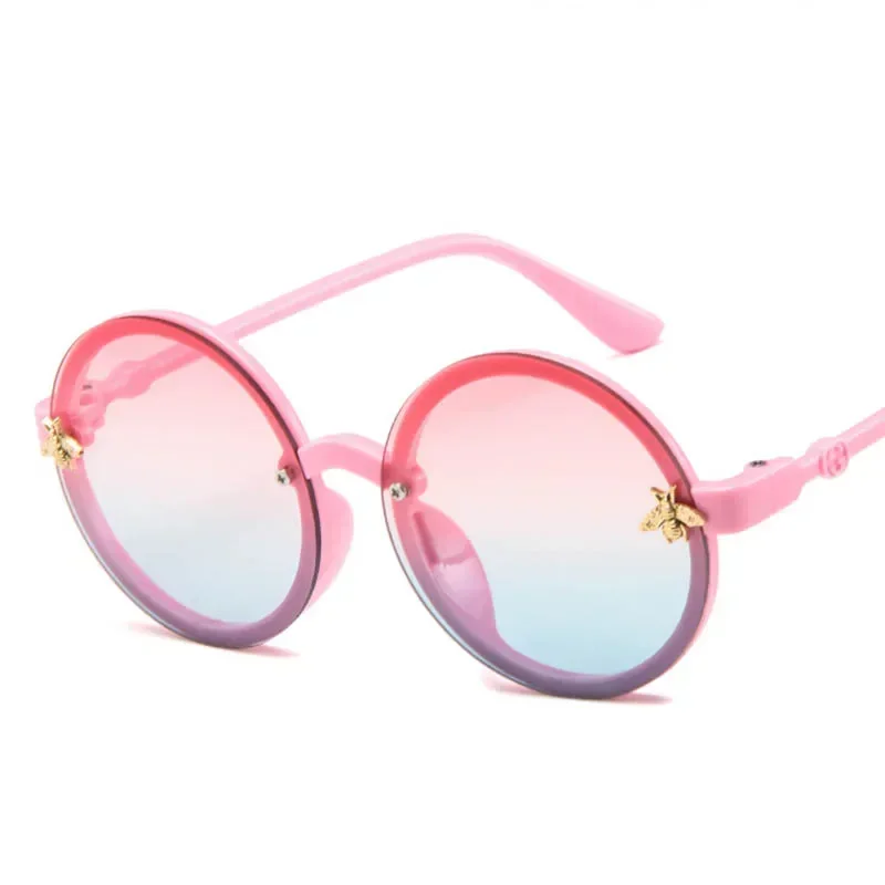 Fashion Kids Sunglasses Boys Girls Classic Cartoon Little Bee Round Frame Sun Glasses Children Cute Korean Eyewear UV400