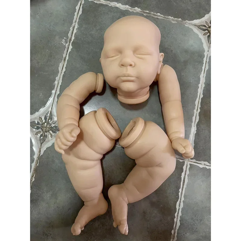 21inch Unfinished Unpainted Reborn Doll Kit Elliot Sleeping Baby Doll Parts with Cloth Body