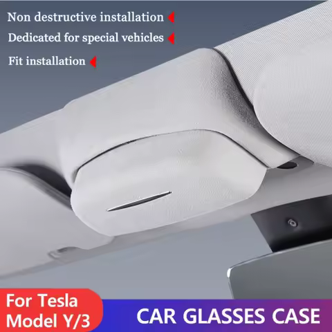For Model Y Model 3 Highland Car Sun Visor Sunglasses Car Glasses Storage Box ABS Sunglasses Flip Multifunctional Accessories