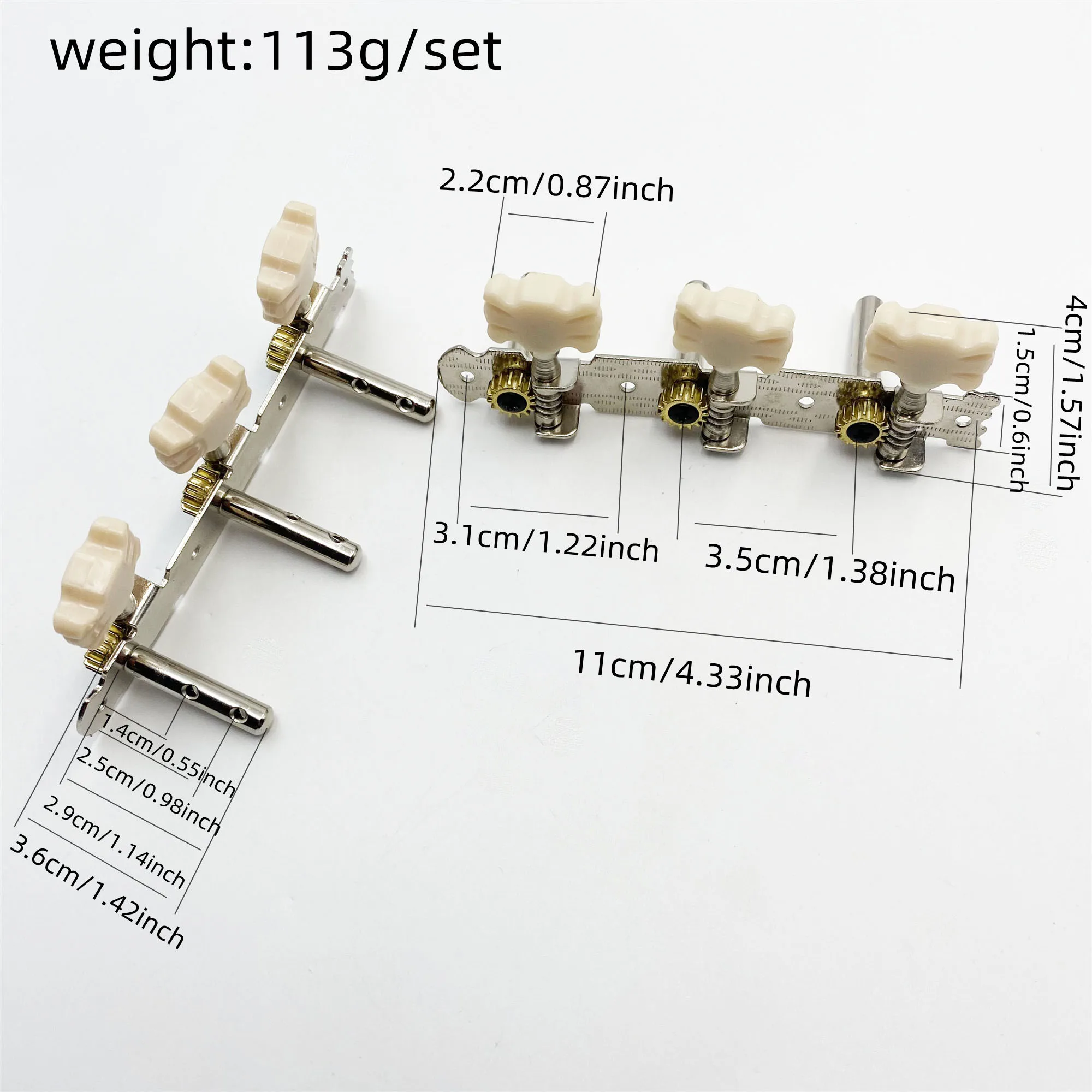 Classical Short Triple Guitar Tuning Peg Short 3-Position Flower Head Double-Hole Steel Column Acoustic Guitar Tuning Pegs