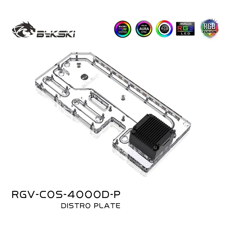 Bykski RGV-COS-4000D-P,Distro Plate For CORSAIR 4000D Case,MOD Waterway Board Reservoir PC Water Cooling CPU GPU Liquid System