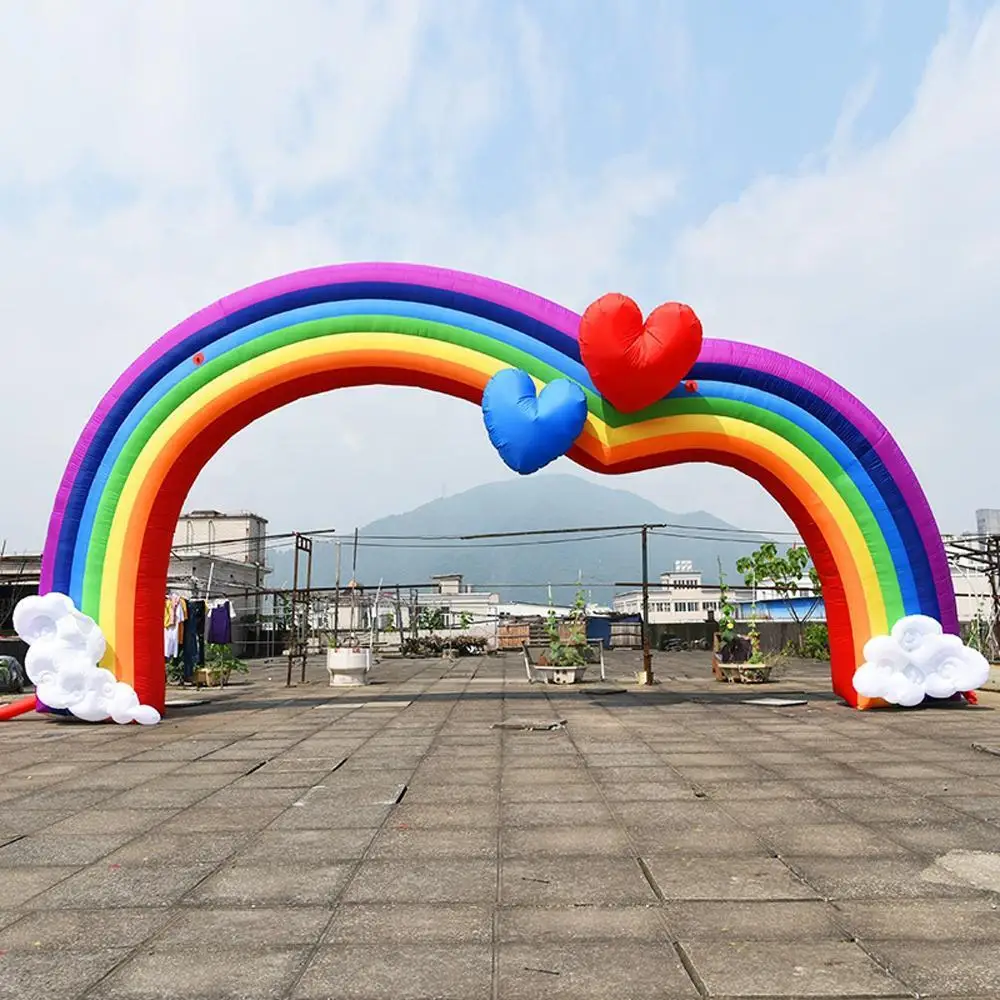 ตกแต่งงานปาร์ตี้ 10 M Inflatable Arch กิจกรรมที่มีสีสัน Supply นิทรรศการกลางแจ้ง Rainbow งานแต่งงานโฆษณาเครื่องมือ