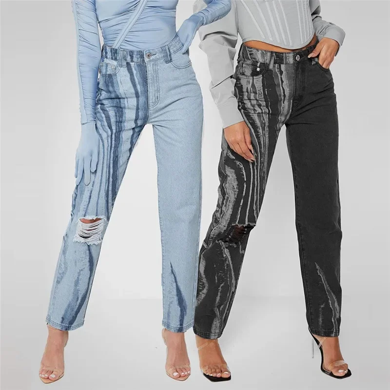 

Printed Hemp Feet Women's Trousers Fashion Summer High Waist Bag Hip Slim Tight-fitting Casual Women Trousers Leggings Clothing