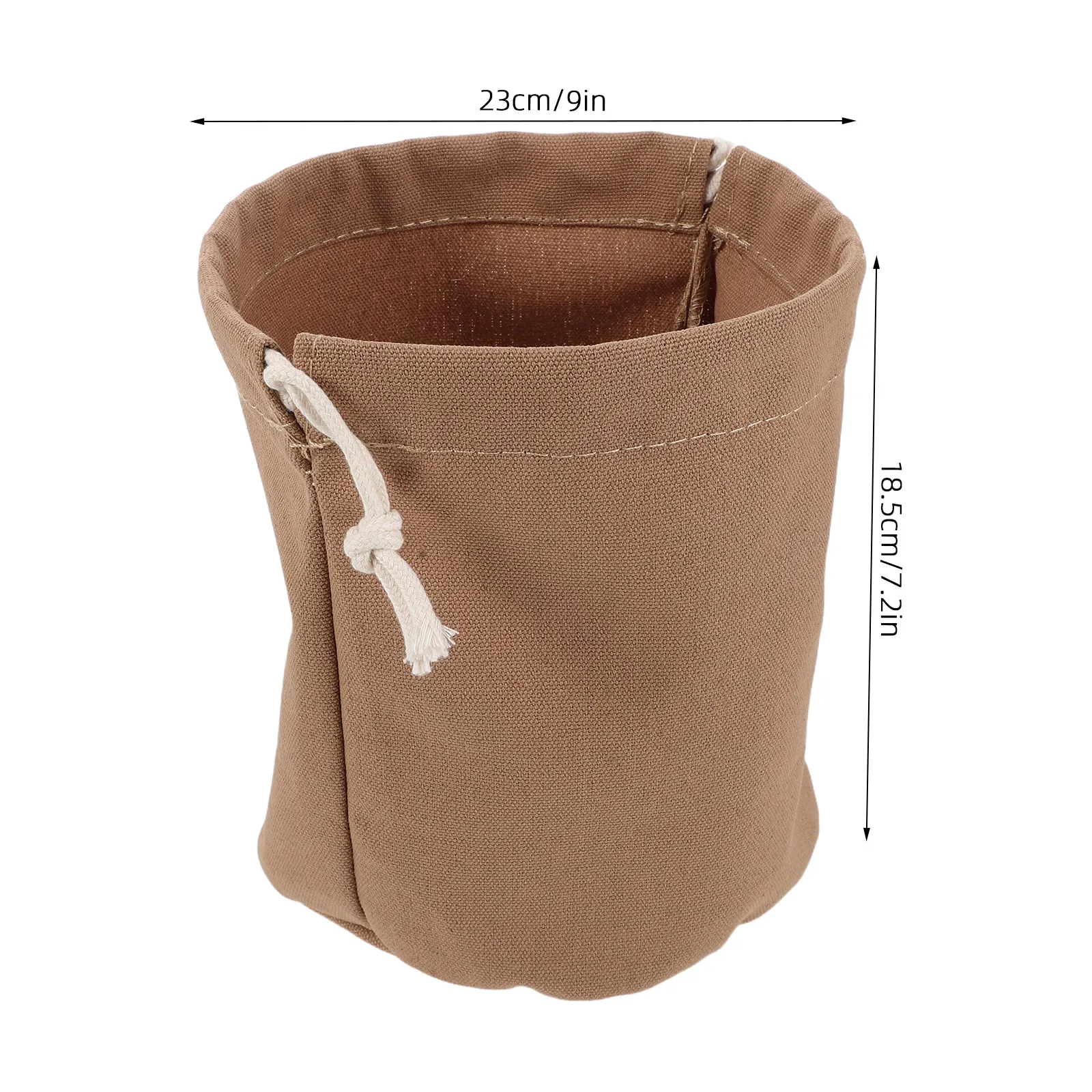 Round Bucket Bag Organizer Insert Thick Canvas Liner Drawstring Purse Organizer for Tote Bag Daily Use Travel Makeup Storage