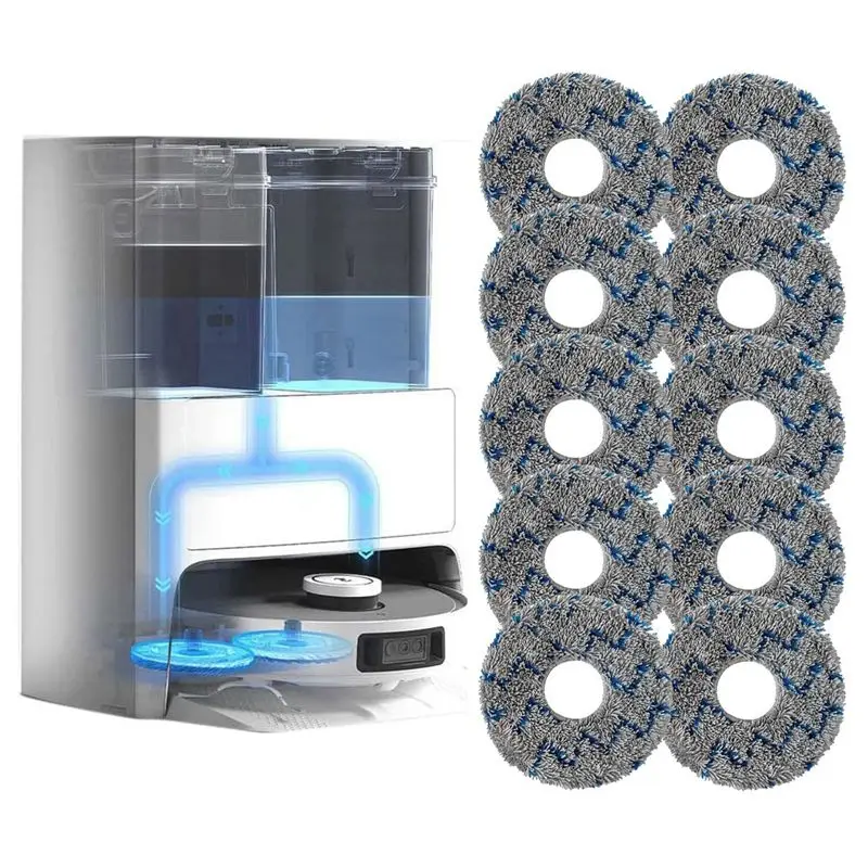 【A02R~】 10PCS Mopping Pads Washable Reusable for T10 OMNI