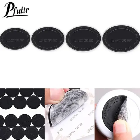 라운드 블랙 고무 코스터 패드, 자체 접착 컵 바닥 스티커, 미끄럼 방지, 화상 방지 텀블러 컵 보호 패드, 4 개
