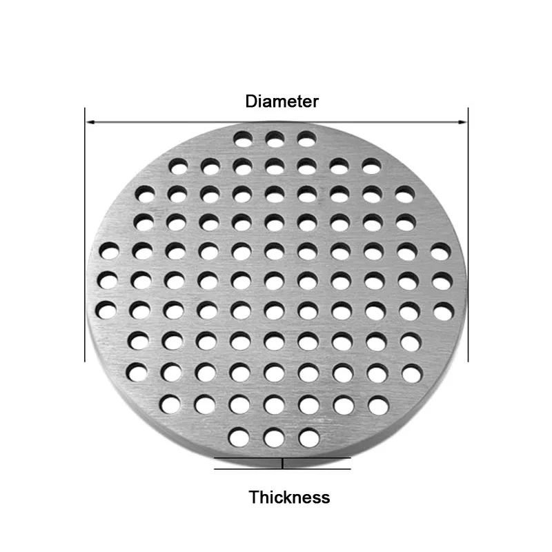 1pcs Thick 1-8mm Dia 30-150mm 304 Stainless Steel Perforated Round Plate Water Filter Screen Plate Metal Floor Drain Cover Sheet