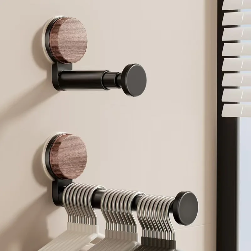 Hanger Organizer Stacker, Suction Cup Self-Adhesive Extendable Garment Rack, Space Saving Clothes Hanger Storage Holder