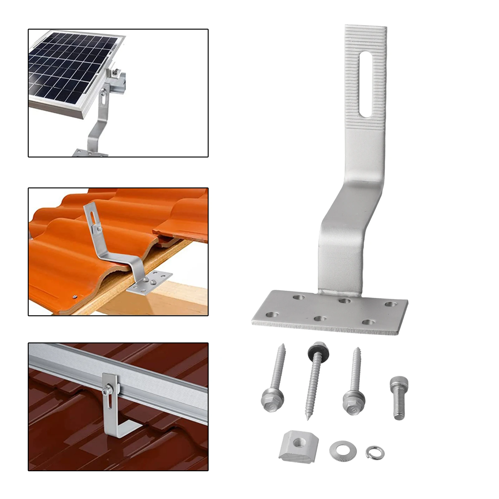 1/4Sets Stainless Steel Photovoltaic Roof Hooks For Solar Panel Photovoltaic Hook Mounting Brackets Block Groups With Screws