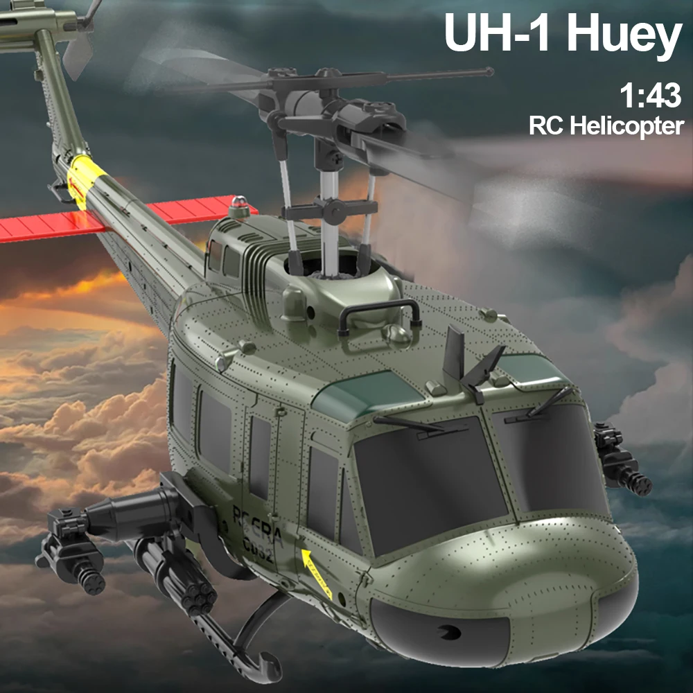 

UH-1 радиоуправляемый вертолет Huey, имитация 3D шестисторонней элероны, бесплатная реверсивная летающая трюк, электрическая модель самолета с дистанционным управлением, игрушка