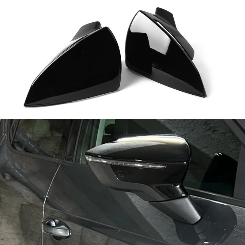 

Black Mirror Cover For Seat Leon 5F MK3 ST Cupra 2013-2020 Ibiza MK5 Arona 2017-2018 Car Side Rearview Mirror Cover Accessories