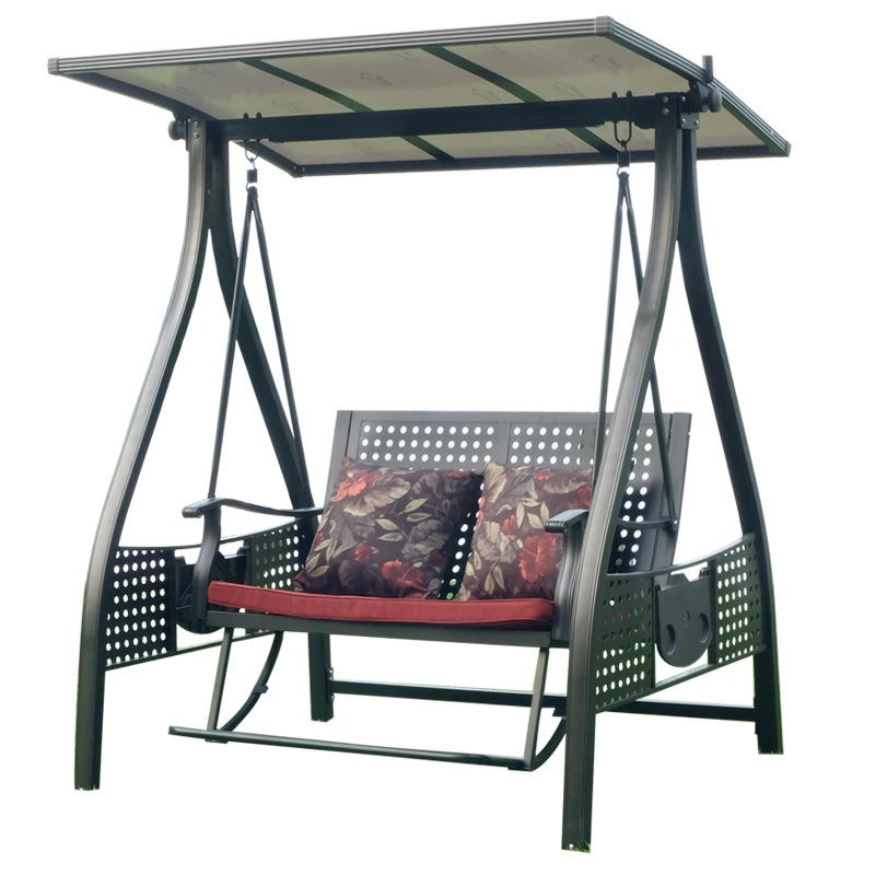 

Villa Garden Swing Chair with Canopy Aluminum Profile Outdoor Swing 2 Seat Adult Furniture Outdoor Swing
