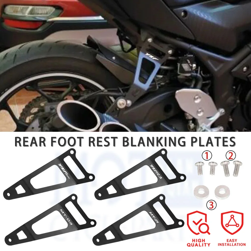 

Rear Footrest Blanking Plate Motorcycle Foot Rest For YAMAHA YZF R 3 25 YZF-R25 MT03 MT-25 FZ-03 FZ25 2020 2019 2018 2015- 2021