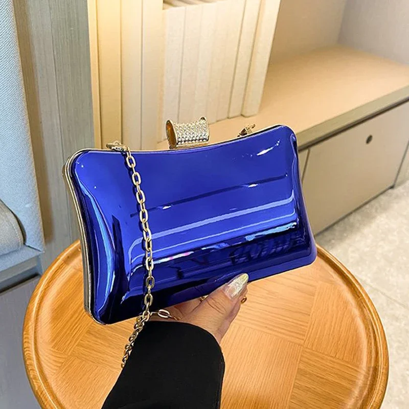 European American Fashion Acrylic Box Clutches For Womens Vintage Trendy Prom Party Eveing Bag Chain Shoulder Bags Small Handbag