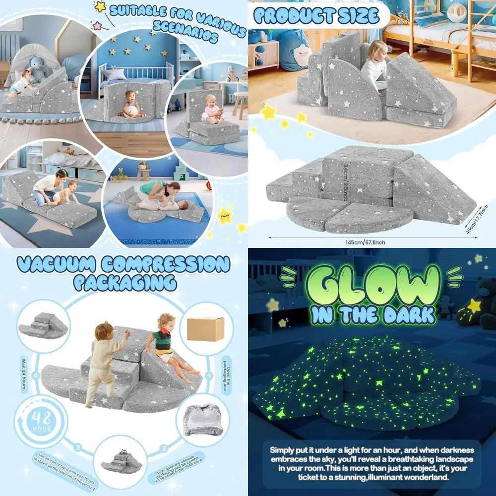 Soft Foam Climbing Blocks for Toddlers 1-3 Years, Safe Indoor Play, Ideal for Crawling and Exploration, Baby Gym/Playground Set