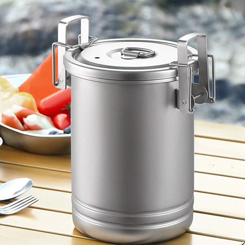 Camping Cooking Set Outdoor Portable Picnic Camping Pot Stainless Steel Pot Multifunctional Travel Camping Pan Accessory