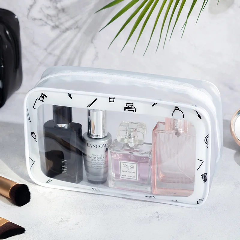 1-5PCS PVC Waterproof Transparent Cosmetic Bag Large Capacity Cosmetic Bag Travel Cosmetic Storage Bag Wash Bag Cosmetic Bag